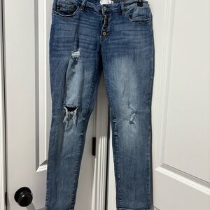KanCan Women's Distressed Blue Skinny Jeans